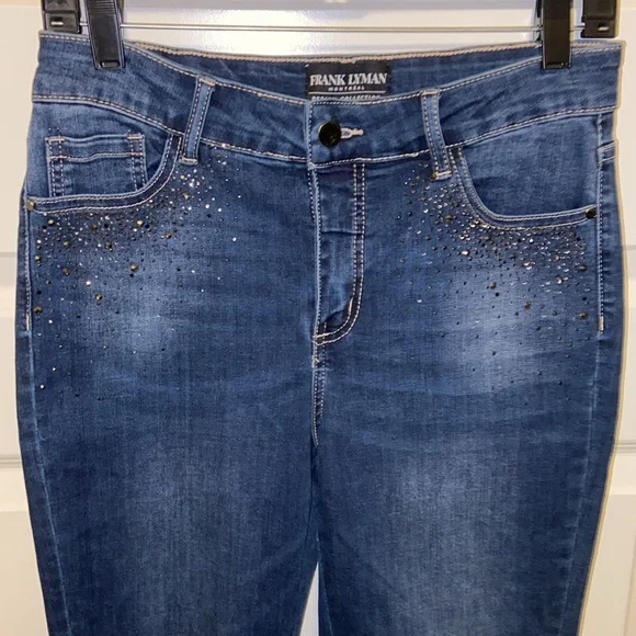 Frank Lyman ⚜️  Lace and Sparkle Jeans - Picture 3 of 7